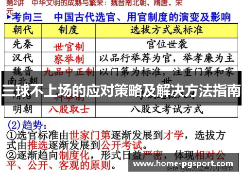 三球不上场的应对策略及解决方法指南