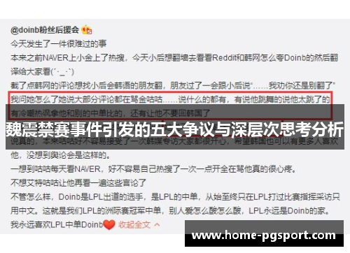 魏震禁赛事件引发的五大争议与深层次思考分析